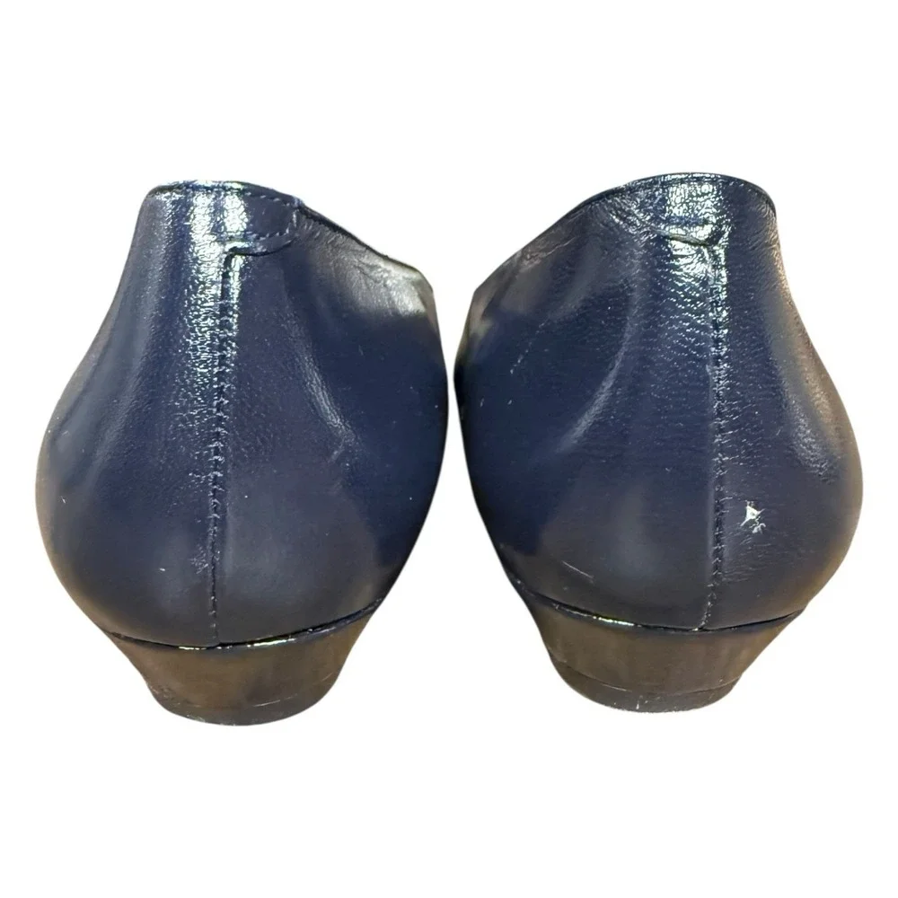 Pappagallo Leather Navy Blue Slip On Flats Size 8.5N